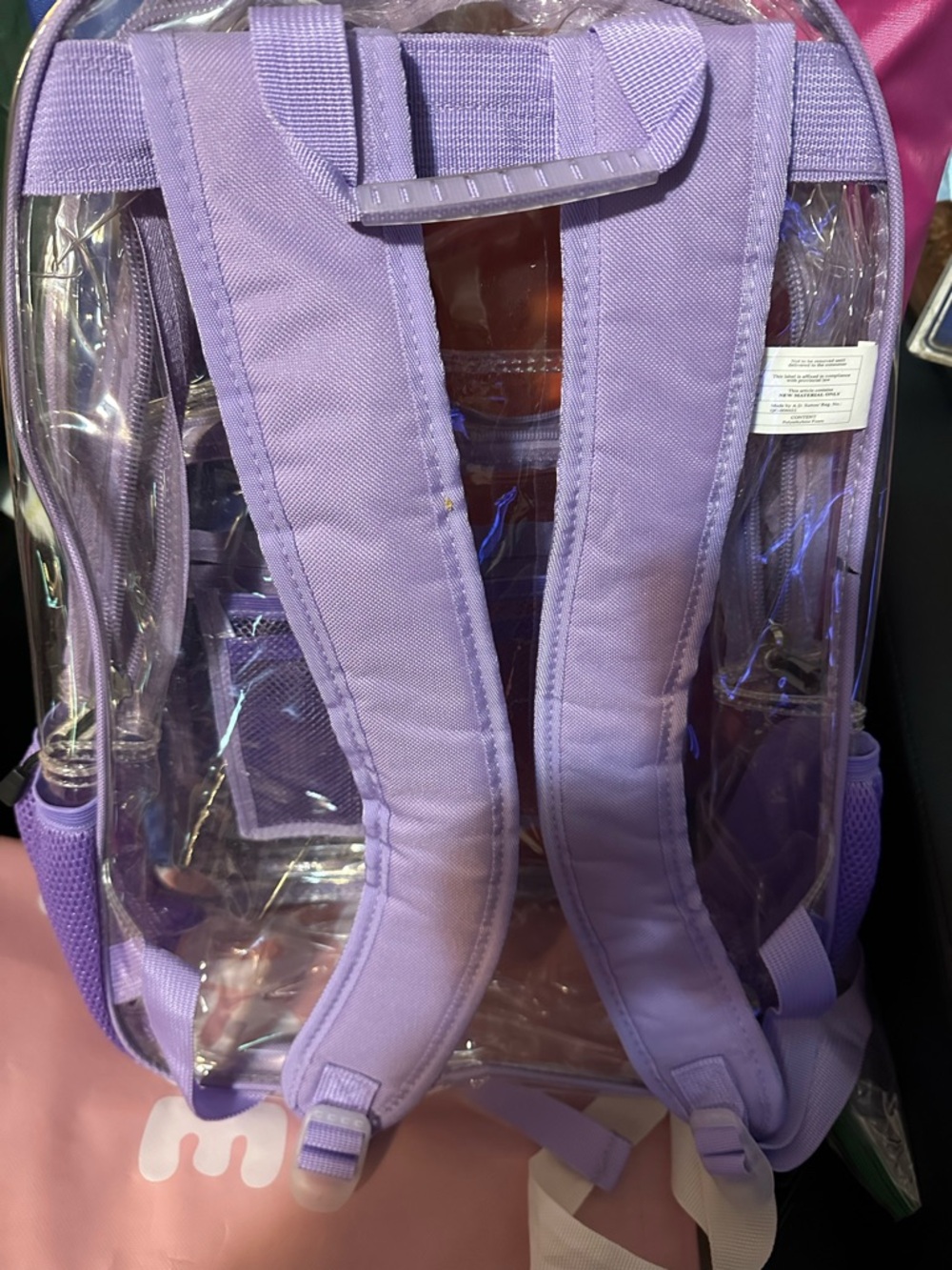 Clear Purple Trailmaker Backpack with Mesh Organizer - Picture 2 of 3